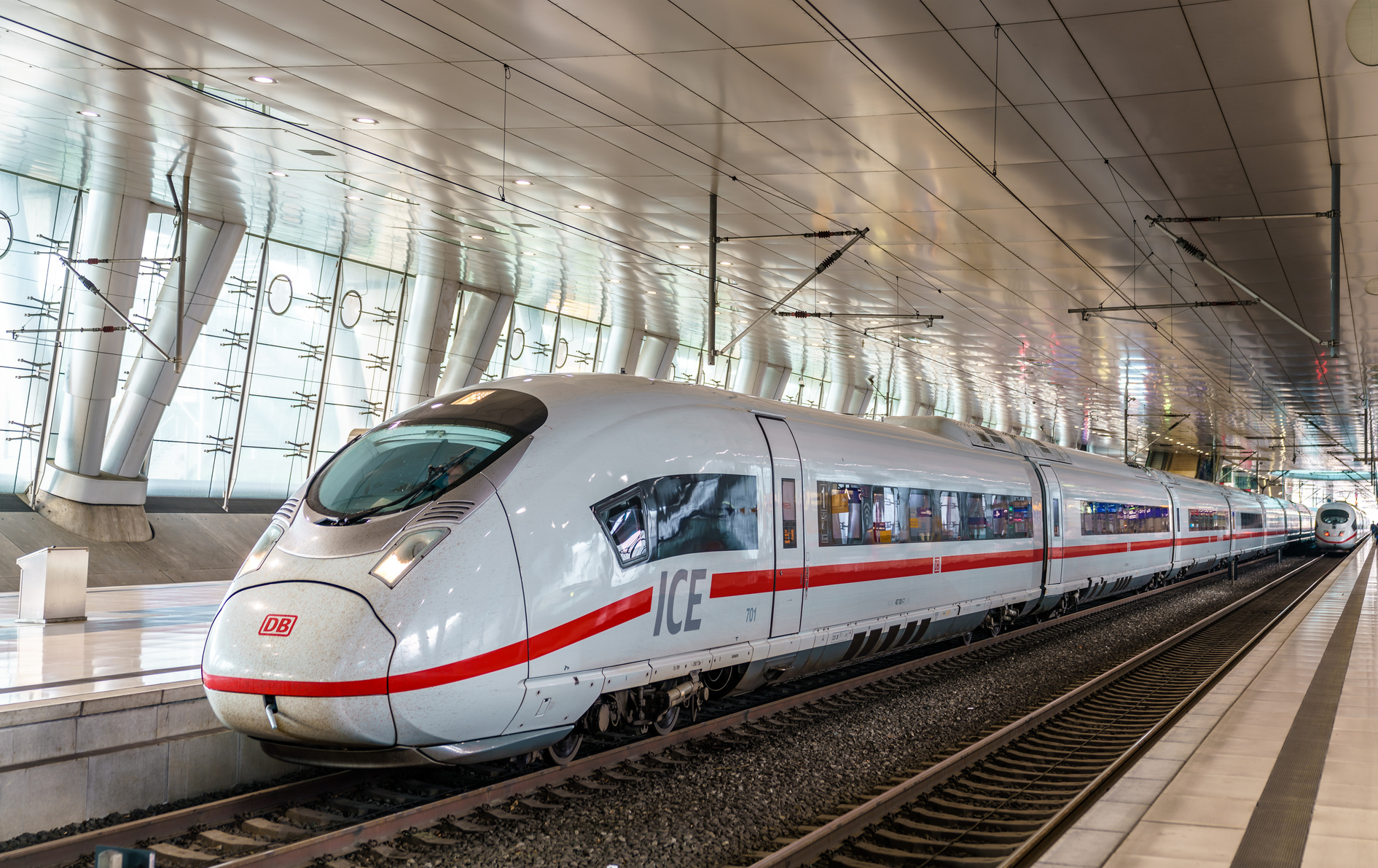 ICE 3 High-Speed Train at Frankfurt Airport Long-Distance Station. Germany