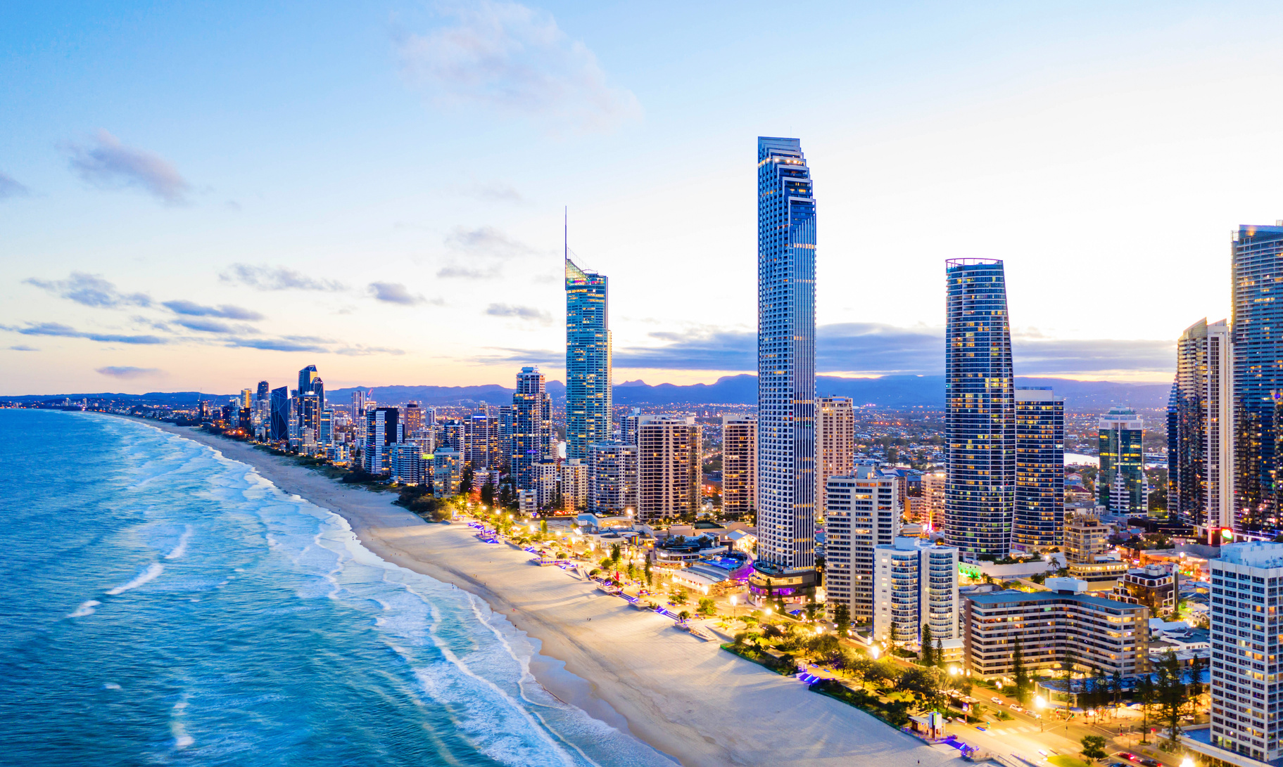 Skyscrapers and Buildings by the Beach 