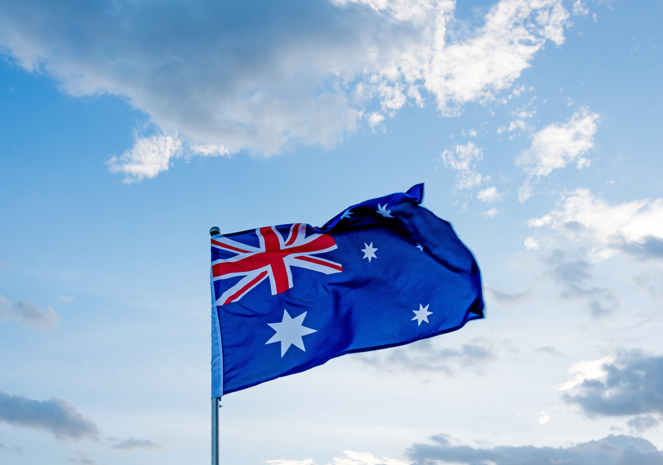 Waving Australia flag